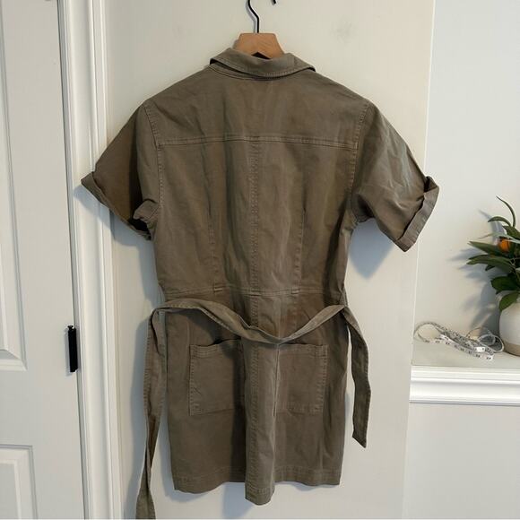 NWT Tuckernuck Velvet by Graham & Spencer Green Button Front Mini Dress Small - Picture 6 of 14